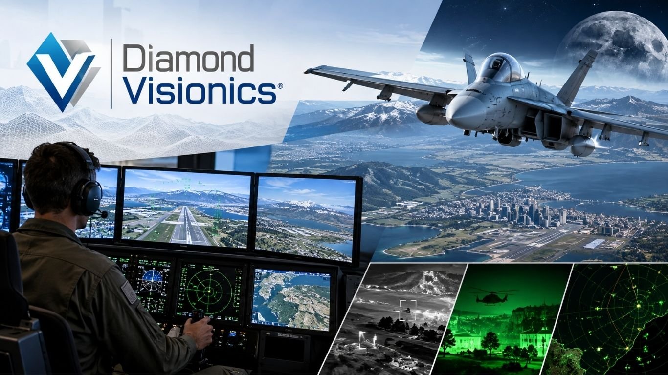 Discover Diamond Visionics, its 3D simulation software, Genesis products, key features, and uses in aviation, defense, and flight training.